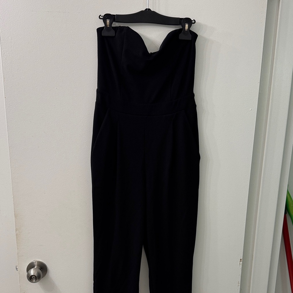 Express Black Strapless Jumpsuit